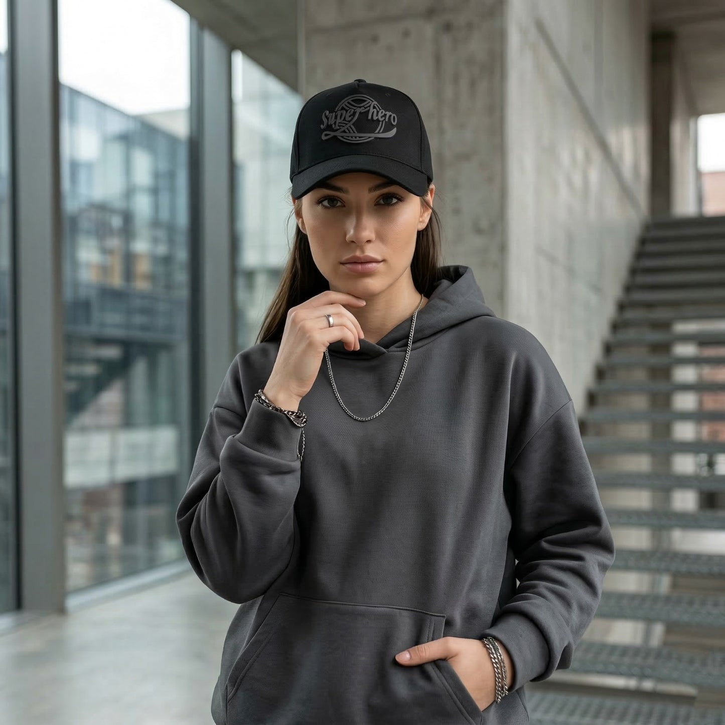 SUPER HERO BLACK CAP