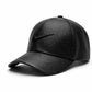 Snapback Black Leather  Cap