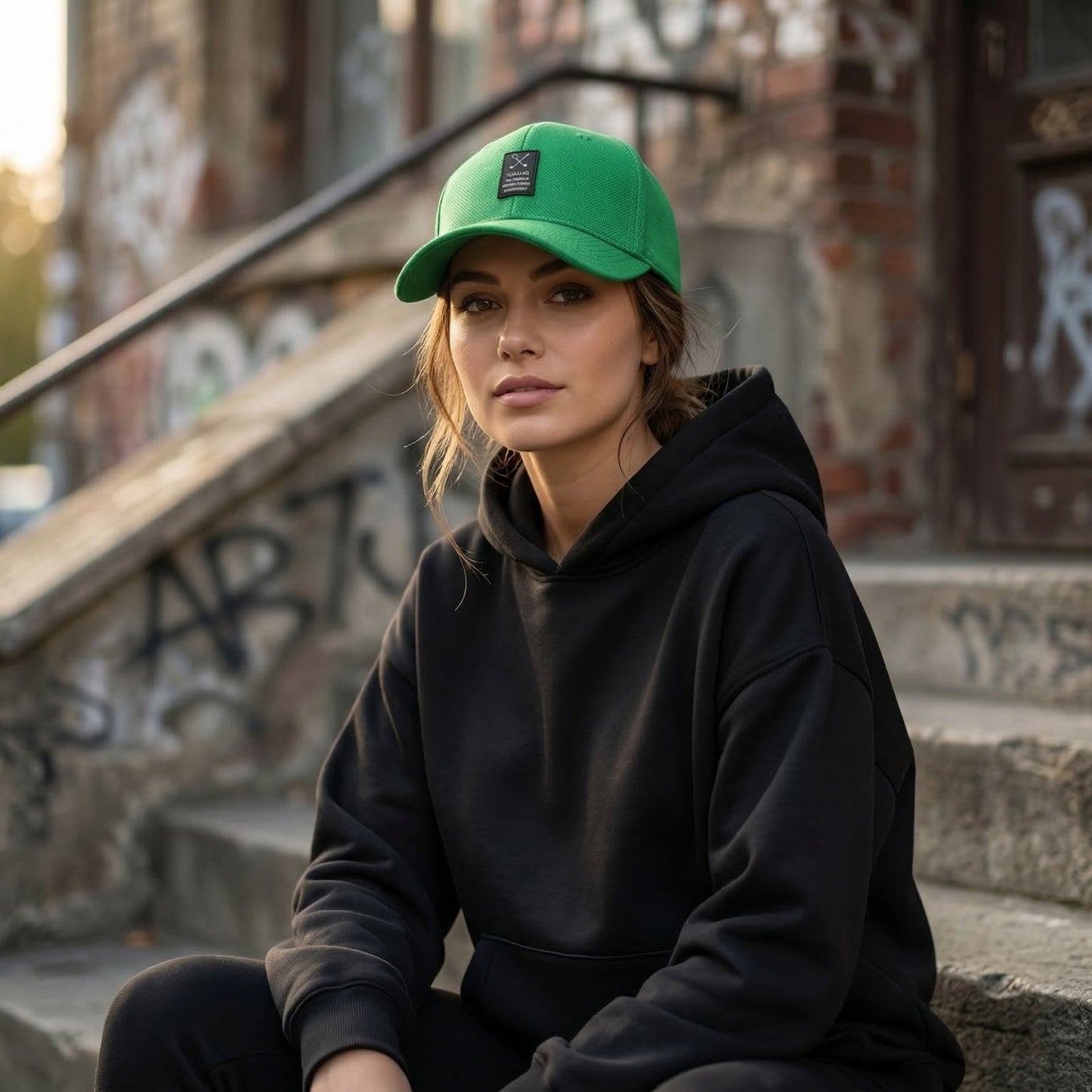 Emerald Green Minimal Patch Cap