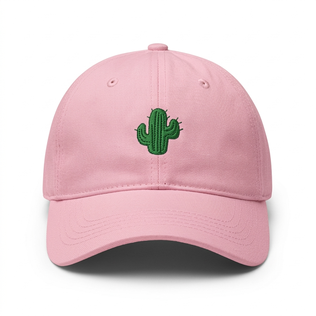 Pink Cactus Embroidered Cap