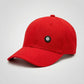 Classic Red Baseball Cap with Minimal Badge