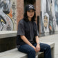 Black Street Racing Trucker Cap with Graphic Print