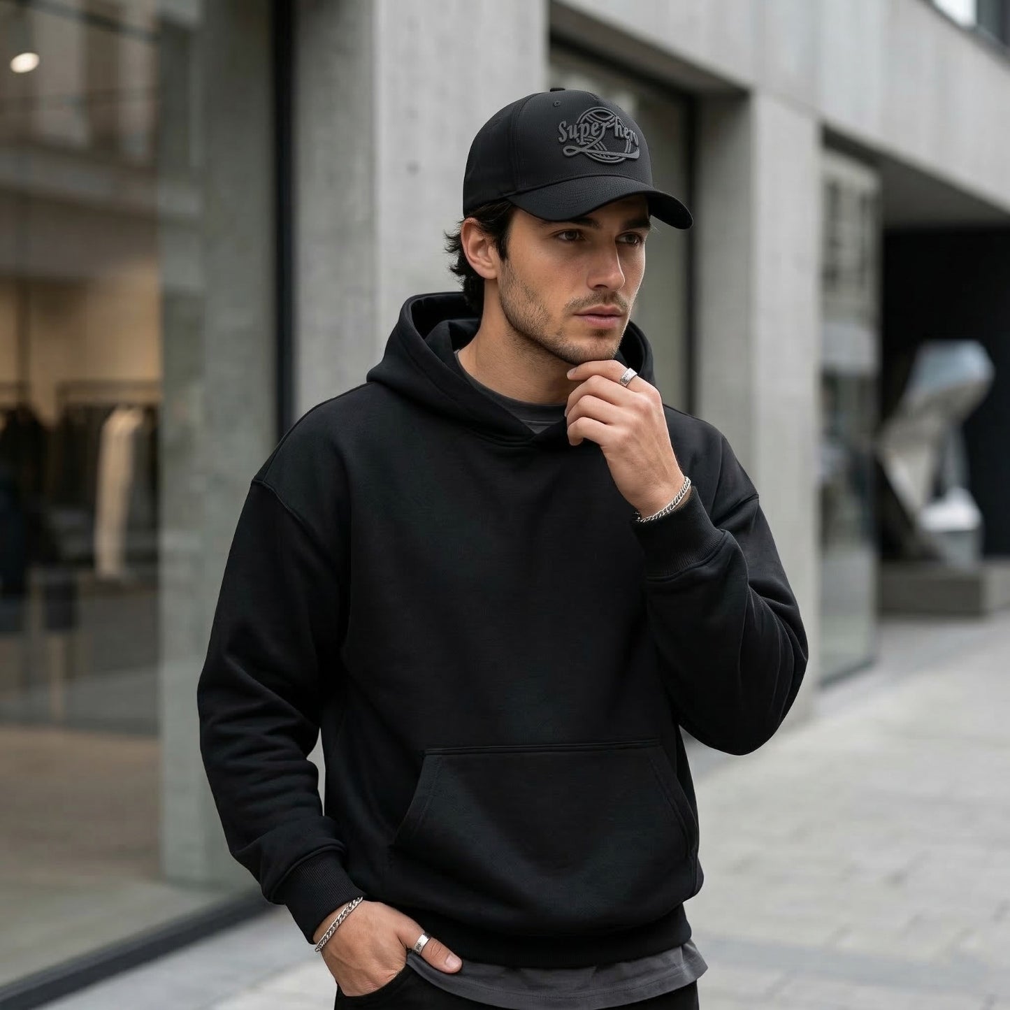 SUPER HERO BLACK CAP